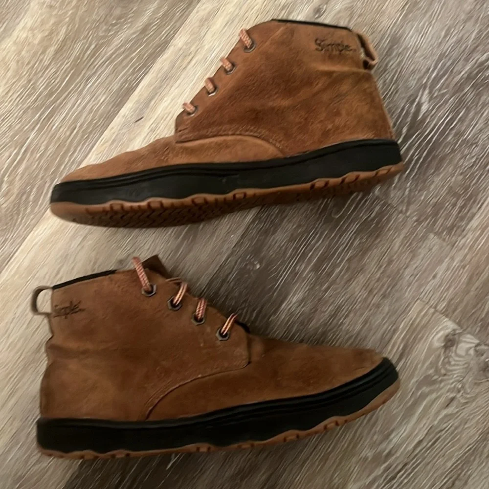Simple Chukka Boots Men Size 8 Brown Suede leather Lace Up Ankle Shoes